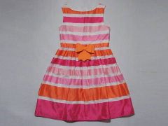 シャラビア charabia 銀座サエグサ sayegusa アウトレット 子供服 女の子 8歳 約 120cm 130cm フォーマル ワンピース ドレス ピンク ボーダー ノースリーブ 春 夏 秋 ★4 ガールズ キッズ 【中古】 リサイクル