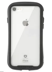 【新品】iFace Reflection iPhone SE(第3世代/第2世代)/8/7 クリアケース 強化ガラス (ブラック)【アイフォンse3 アイフォンse2 アイフォーン8 カバー 透明 耐衝撃 米国MIL規格取得 ストラップホール付き】