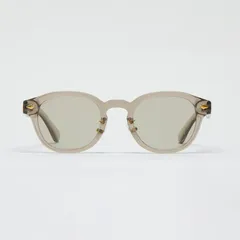 【モスコット風】レムトッシュ型 ウェリントン サングラス クリアグレー×ライトスモーク ケース付き メンズ レディース_-19394