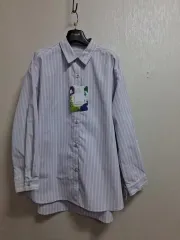 サマサモス2ブルー バイオレット柄 オーバーサイズ シャツブラウス 7788