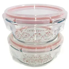 【中古】マグカップ・湯のみ ピンク みんなでことりっコ ガラスコンテナセット 「すみっコぐらし」