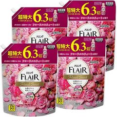 2400ml×4個 【ケース販売】デカラクサイズ ハミングフレアフレグランス 柔軟剤 50種のアロマ絶妙ブレンド。かぐたびに、惚れる香り フローラルスウィートの香り 詰替え用 2,400ｍｌ×4個 大容量