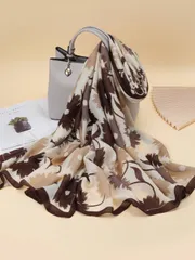 アクセサリー レディース スカーフ 1個 プリント花柄エレガントなレディースショールカジュアル、アウトドア、ショッピング、暖かさ用