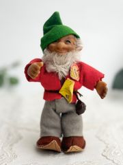 送料無料★シュタイフ★Dwarf Pucki 13cm オールID's完品★ドワーフのプッキー★ビンテージ/アンティーク★Steiff