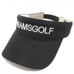 ★値下げ★【超美品】ビームスゴルフ サンバイザー 黒×シルバー 汗取りパッド付 ウール混 立体ロゴ 55-57cm  ゴルフウェア BEAMS GOLF