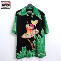 90s USA製 vintage TORIRICHARD 総柄 オープンカラー アロハシャツ メンズ 表記Sサイズ