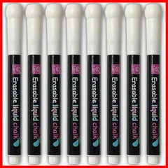 【在庫わずか】水性 マーカー ブラックボード ホワイト 消せる チョーク 細字 ペン 白色【8本セット】 ボードマーカー ペイントマーカー 黒板用 (白色8本) WBway