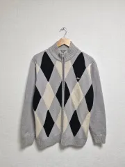 ラコステ アーガイル ニット ジップアップ カーディガン 100