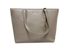 FURLA　フルラ　トートバッグ　オーストリッチ型押しレザー　グレージュ系 FURLA フルラ トートバッグ ハンドバッグ レザー グレージュ