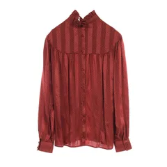 サンローランパリ SAINT LAURENT PARIS ブラウス 632697 赤ドット シルク ブラウス レディース Used Aのサムネイル