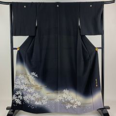 浴衣 身丈149.5cm 裄丈62cm S 絞り浴衣 幾何学模様 紺色 綿 美品 名品 【中古】 - メルカリ