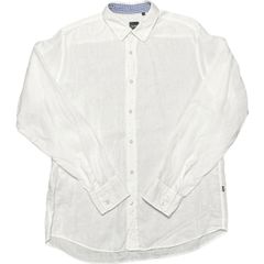 HUGO BOSS 長袖リネンシャツ ホワイト Mサイズ