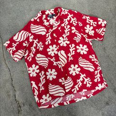希少 POLO ポロ バンダナ柄 オープンカラー シャツ 開襟 ペイズリー 赤 