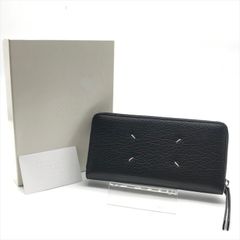 超美品 Maison Margiela メゾンマルジェラ レザー ラウンド 財布 ウォレット ブランド 小物 ファッション ブラック k6005
