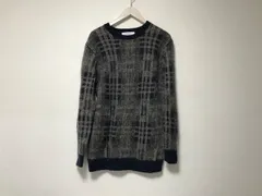 美品本物ユナイテッドアローズUNITEDARROWSグリーンレーベルリラクシングウールモヘヤナイロンチェック柄ニット長袖セーターメンズレディースサーフミリタリーアメカジビジネススーツゴルフ紺ネイビーL