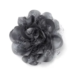 [ティグロス] TIGLOSS コサージュ 花 フラワー 飾り 大きめ ブローチ 卒業式 入学式 セレモニー フォーマル ジャケット スーツ ギフト 結婚式 お呼ばれ ドレス パーティー クリック ピン おしゃれ 10種 専用BOX付（グレー） [グレー]