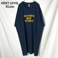 【NEXT LEVEL】psalm67 船 キリスト教 聖書　詩篇　両面プリントロゴ　オーバーサイズ　半袖Tシャツ　ネイビー　XL US古着 USA輸入