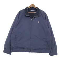 Polo by Ralph Lauren ポロ ラルフローレン ウォームアップジャケット 大きいサイズ ネイビー (メンズ XXL) 中古 古着 A4190