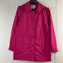 80年代 80s London Fog ロンドンフォグ マウンテンパーカー ハーフコート レディース 古着 ヴィンテージ ビンテージ ショッキングピンク フード着脱式 スプリングコート【f231113002】