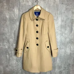 極美品✨バーバリーブルーレーベル ロングコート アンゴラ混 襟 裏地 ノバチェック ベージュ Mサイズ相当 ★お値段交渉を受け付けます。