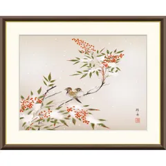 真作】東原方僊/粟に雀図/花鳥図/掛軸/名家伝来/AC-748