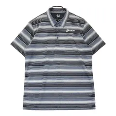 サイズ：LL SRIXON スリクソン ×by DESCENTE 半袖ポロシャツ ボーダー柄 ブラック系 [240101478090] ゴルフウェア メンズ ストスト