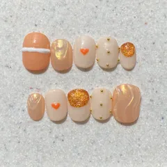 21.ネイルチップ/ジェルネイル/ハート/マグネット/ニュアンス/オーロラ