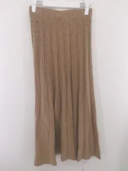◇ ROPE PICNIC ロペピクニック ロング プリーツ ニット スカート サイズ38 キャメル レディース E  【1305090002675】