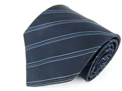 アクアスキュータム ブランドネクタイ ストライプ柄 シルク 日本製 メンズ ネイビー Aquascutum 【中古】