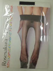 524047ROSESAKURAオールスルースセンターシームレス黒色光沢最強1デニールサイズLローズサクラ