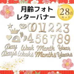 月齢フォト　マンスリーカード　木製バナー　ニューボーンフォト　28枚レターバナー