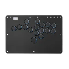 アーケードゲーム用レバーレスコントローラR16： Haute42&Cosmoxgaming レトロリムシリーズ 薄型＆小指ボタン(20.6mm) 16キー クリスタル薄型スイッチ PC/Switch/PlayStation用カスタムRGBコントローラー「R 1