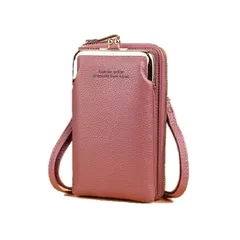 [IBUKI-STYLE] がま口 スマホ ポシェット ショルダー バッグ 縦型 ポーチ お財布 携帯 軽量 斜め掛け レディース シンプル ミニ 小銭 ファスナー カード 定期 子ども こども 腰 作業用 合皮 ベルト ショルダー シルバー 白 (チェリー 