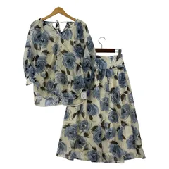 美品 Tiara ティアラ タグ付き 花柄 ブラウスセットアップ (スカート) size上表記なし下3/アイボリー系