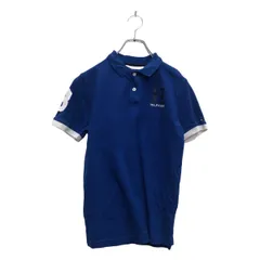 TOMMY HILFIGER 半袖 無地 ポロシャツ トミーヒルフィガー キッズ L ブルー 古着卸 アメリカ仕入 a605-7578