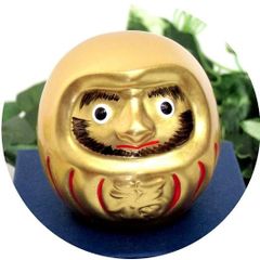 招福 金沢金箔貼｜陶器製　福有りダルマ　 小｜達磨・だるま