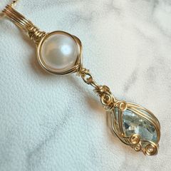 あこや真珠 ブルートパーズ ペンダントトップ