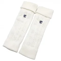 ジャックバニー ニットレッグウォーマー 白 ケーブル編み 裏起毛 レディース  ゴルフウェア Jack Bunny