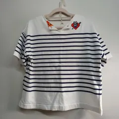 白ストライプ半袖Tシャツ 95サイズ 夏 510517