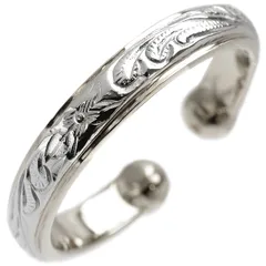 ハワイアンジュエリー イヤーカフ 片耳用 指輪兼用 スチールシルバー スクロール プルメリア サージカル ステンレス 金属アレルギー対応 レディース プレゼント ges8234s