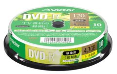 【特価セール】10枚 ホワイトプリンタブル 120分 CPRM 片面1層 DVD-R 1-16倍速 1回録画用 Victor VHR12JP10SJ1 ビクター