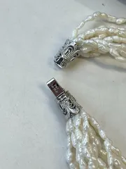 B-501　淡水パール　10連　ネックレス　SILVER金具　SILVER刻印　レディース　アクセサリー