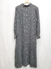 ◇ LOWRYS FARM ローリーズファーム 花柄 フラワー 長袖 ロング ワンピース サイズF ネイビー マルチ レディース P  【1407100035069】