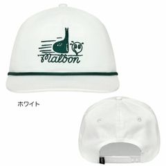 【新品未使用品】Malbon Golf キャップ M-9226 Punch Shot Cotton Twill Rope Hat メンズ ゴルフキャップ 帽子 マルボン USモデル ホワイト (葛西店）