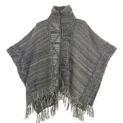 NO ID. ノーアイディ 24AW 455010-866K 4WAYハイネックニット ジップ ポンチョ ブラック系 ONE【中古】のサムネイル
