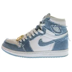 NIKE (ナイキ) WMNS AIR JORDAN 1 RETRO HIGH OG DENIM ウィメンズ エアジョーダン1 ハイカットスニーカー デニム US6.5/23.5cm ブルー DM9036-104 レディース