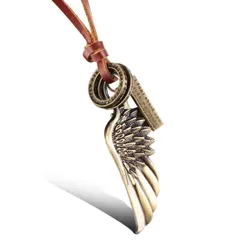 特価　リング ネックレスレス レザー メンズ レザー 正規品 シルバー 三連フェザーネック 特大フェザー ステンレス ネックレス 羽根 [Richapex]