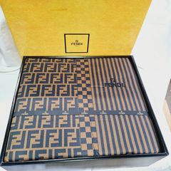 未使用★箱あり　FENDI　フェンディ　シルク肌掛けふとん　掛け布団　ズッカ柄