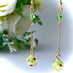 【福祉施設制作】ココリティーズ作「ヨーヨー（水風船）のフックピアス 黄緑色」NO.1881