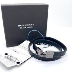 美品★ BURBERRY BLACK LABEL バーバリー ブラックレーベル ブラック レザー ブレスレット